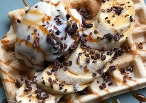 Amerikaanse wafel met ijs