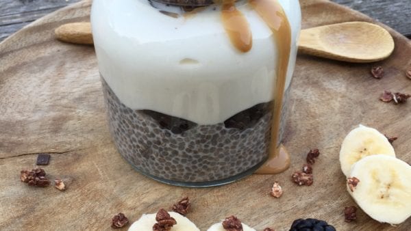 Chiapudding met caramel